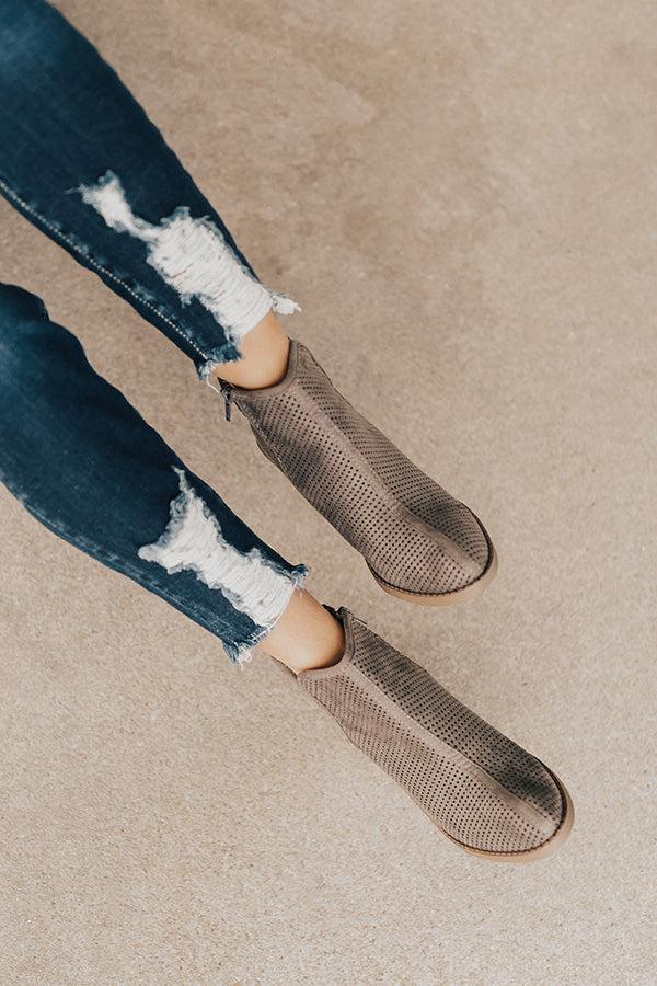 Impressions The Stella Perforated Bootie In Charcoal