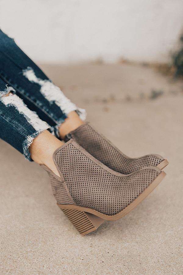 Impressions The Stella Perforated Bootie In Charcoal