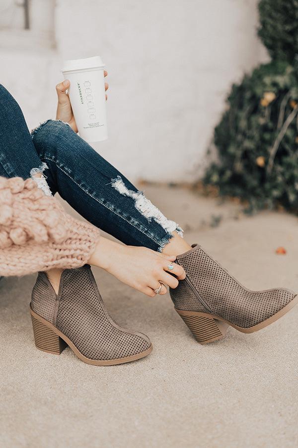 Impressions The Stella Perforated Bootie In Charcoal