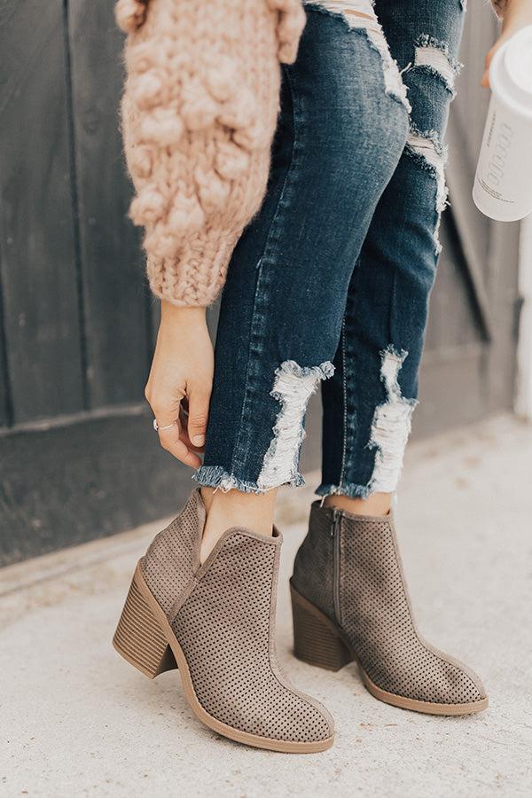 Impressions The Stella Perforated Bootie in Charcoal