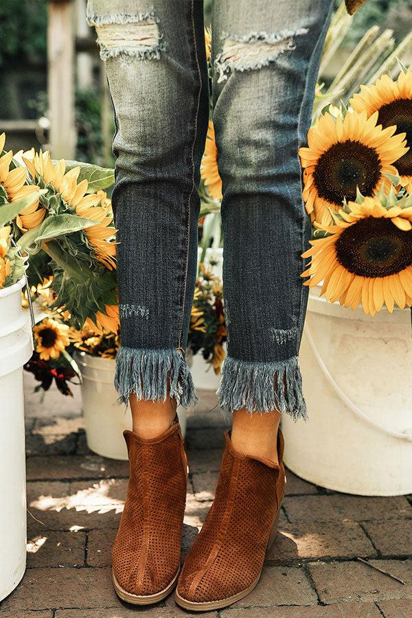 Impressions The Stella Perforated Bootie in Chocolate