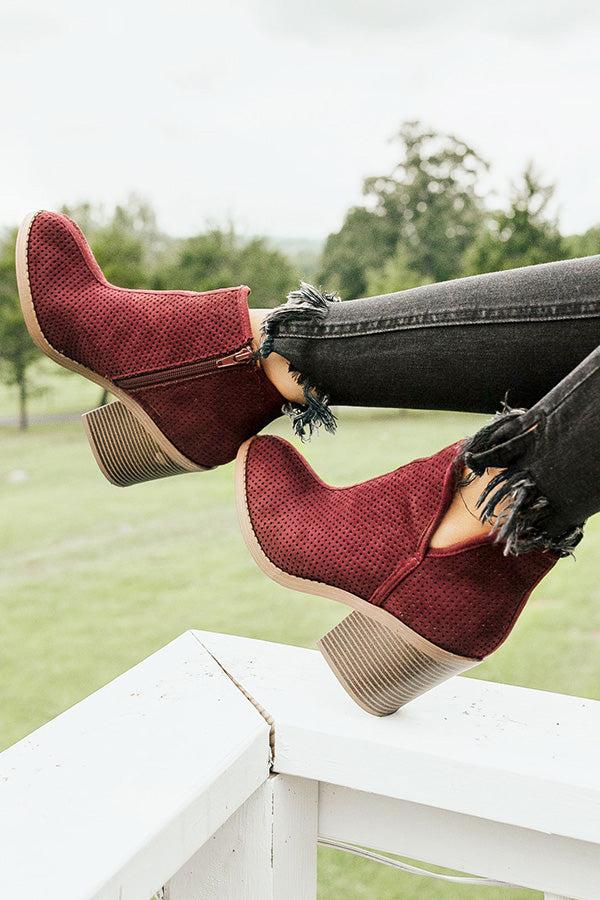 Impressions The Stella Perforated Bootie In Windsor Wine