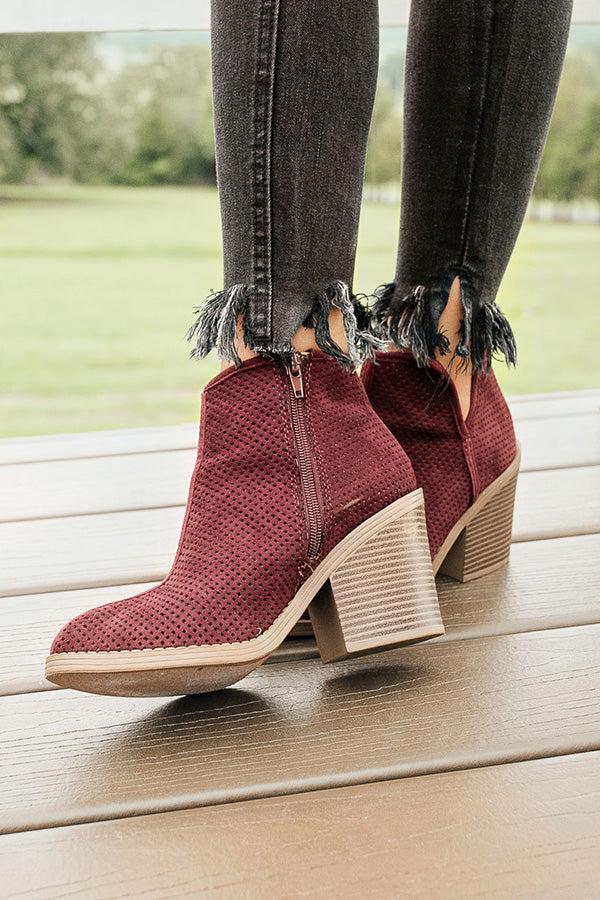 Impressions The Stella Perforated Bootie In Windsor Wine