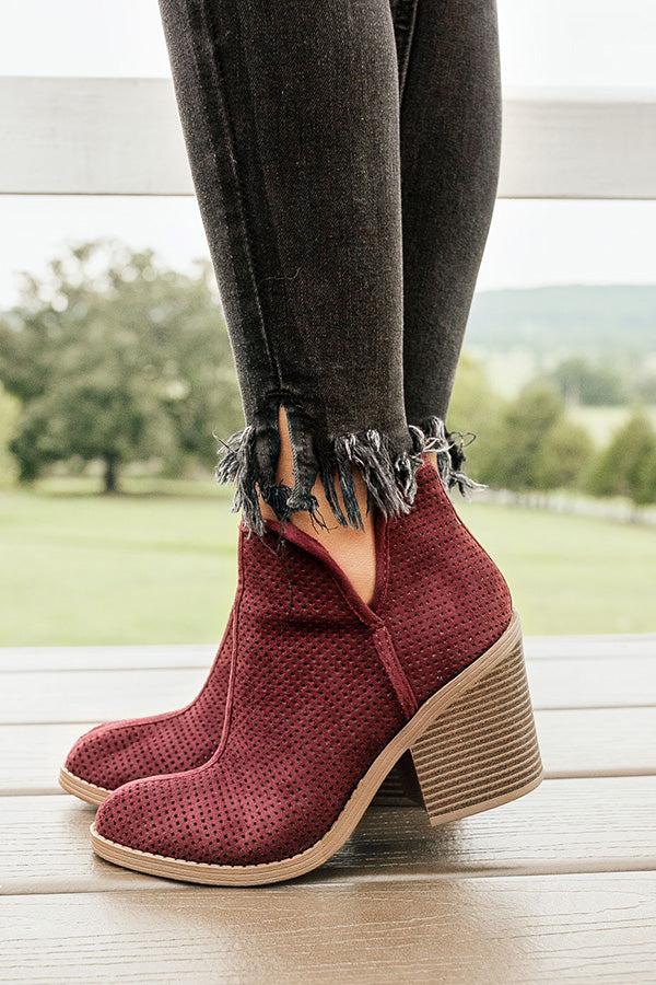 Impressions The Stella Perforated Bootie in Windsor Wine
