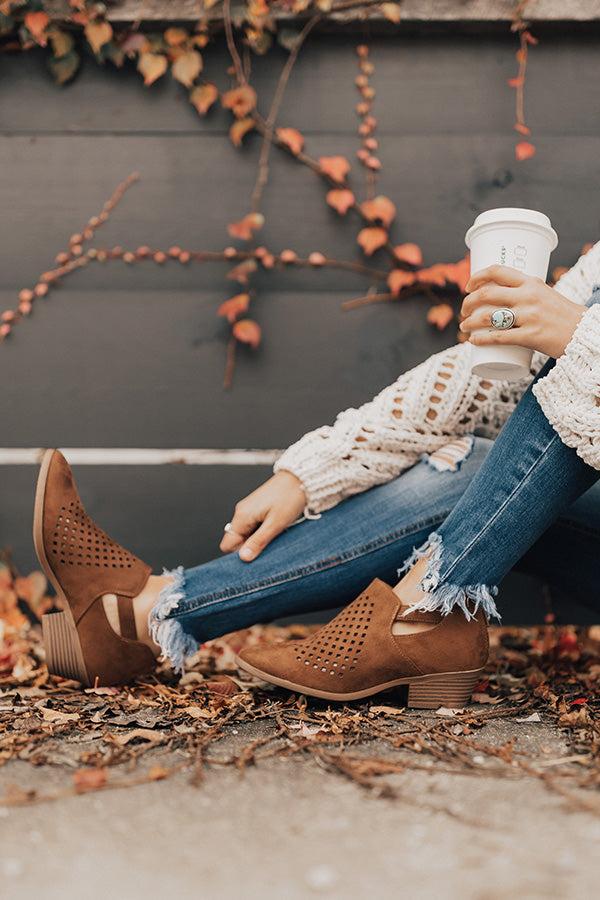 Impressions The Stevie Perforated Bootie In Chocolate