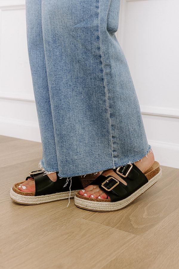 Impressions The Sydney Faux Leather Sandal In Black