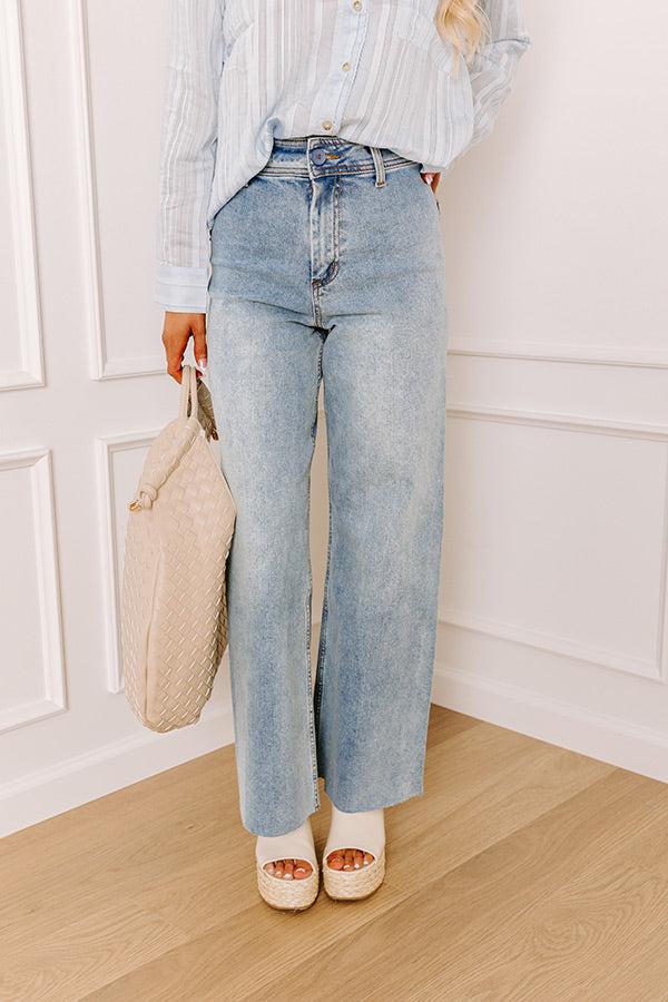 Impressions The Taron High Waist Wide Leg Pants In Medium Wash