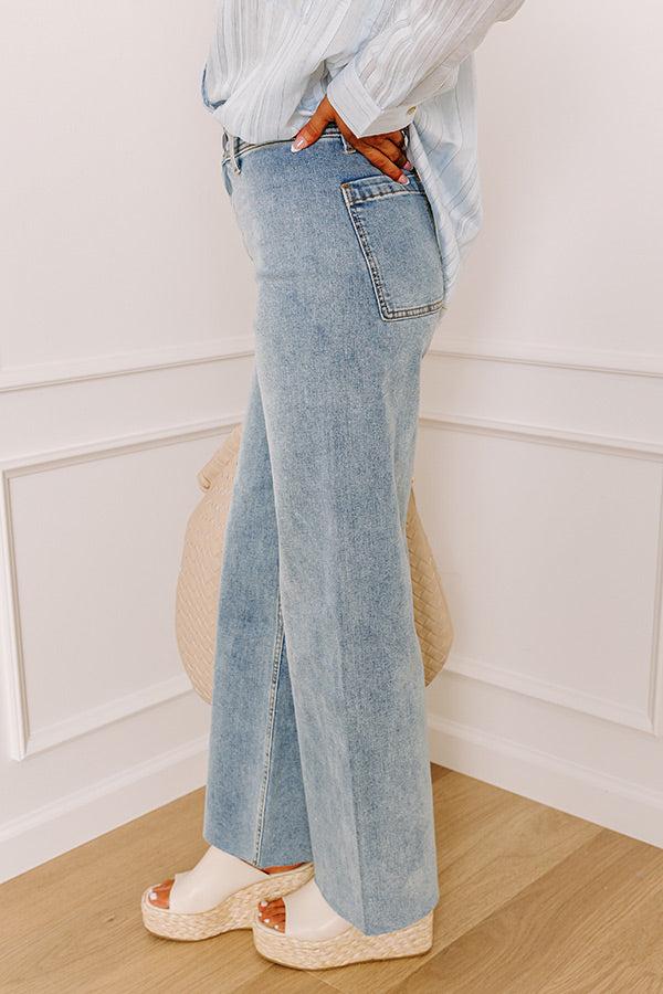 Impressions The Taron High Waist Wide Leg Pants In Medium Wash
