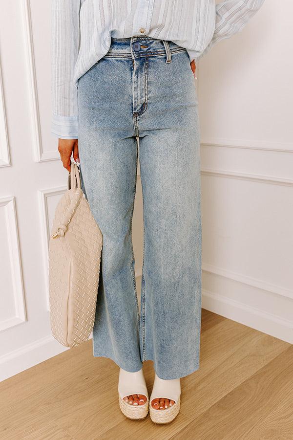 Impressions The Taron High Waist Wide Leg Pants In Medium Wash