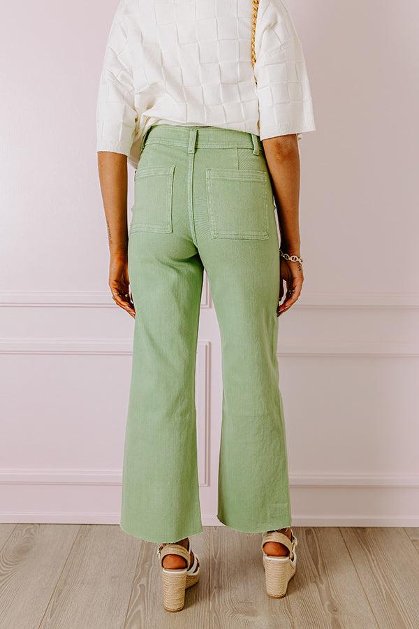 Impressions The Taron High Waist Wide Leg Pants In Pear