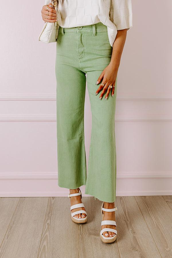 Impressions The Taron High Waist Wide Leg Pants in Pear