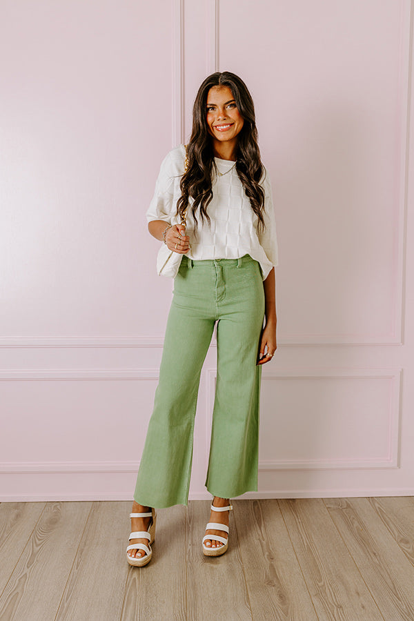 Impressions The Taron High Waist Wide Leg Pants In Pear