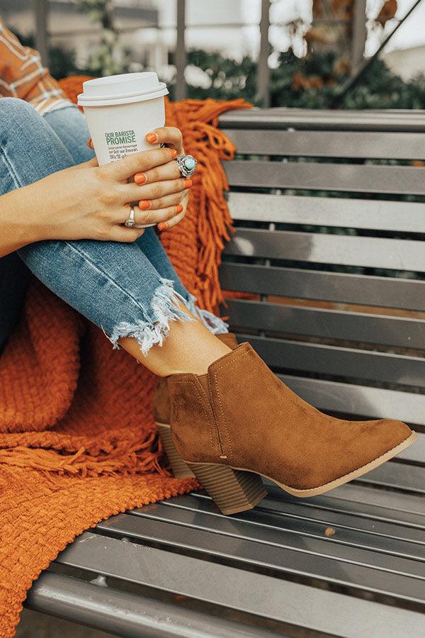 Impressions The Tawny Faux Suede Bootie In Chocolate