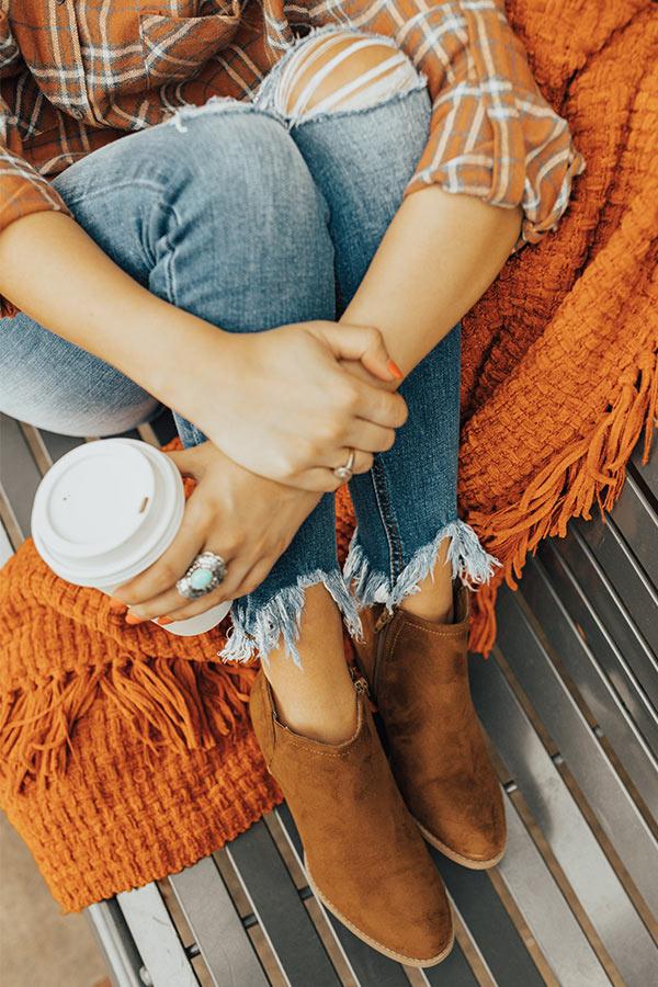 Impressions The Tawny Faux Suede Bootie in Chocolate