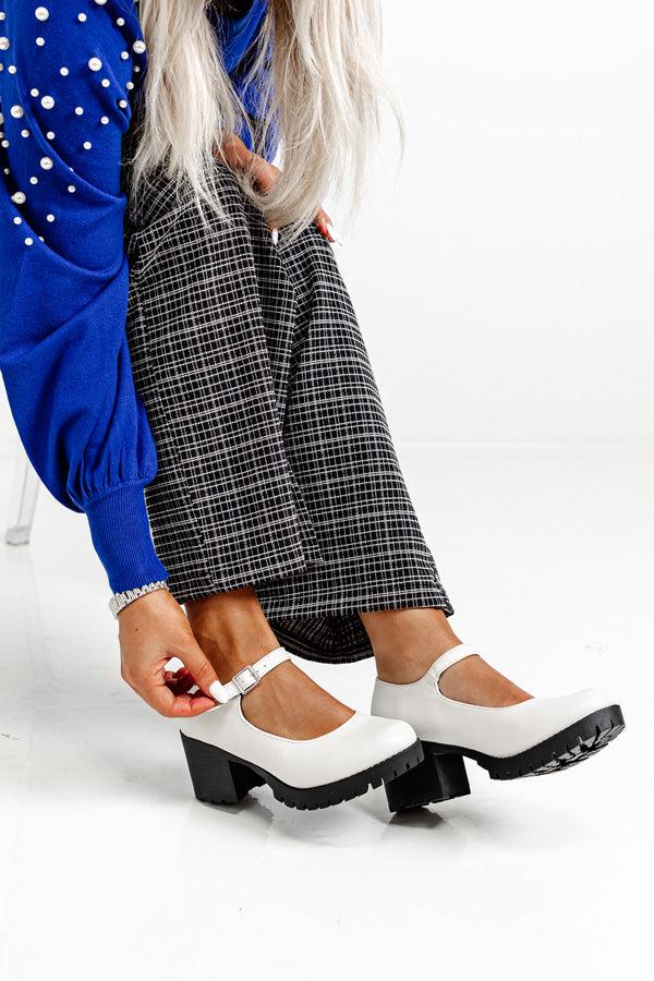 Impressions The Tiffany Faux Leather Mary Jane In Ivory