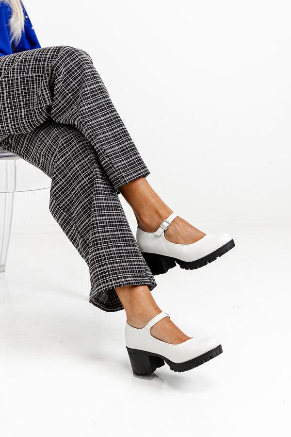 Impressions The Tiffany Faux Leather Mary Jane in Ivory