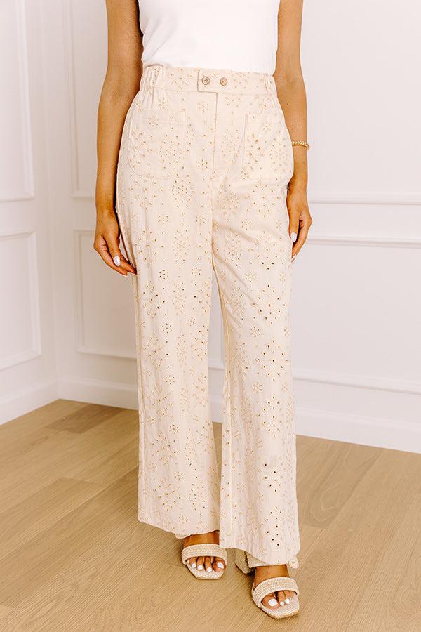 Impressions The Tilly High Waist Eyelet Straight Leg Pants