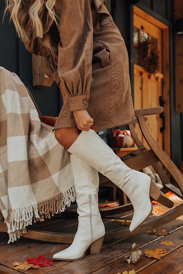 Impressions The Ulyssa Faux Leather Knee High Boot in White