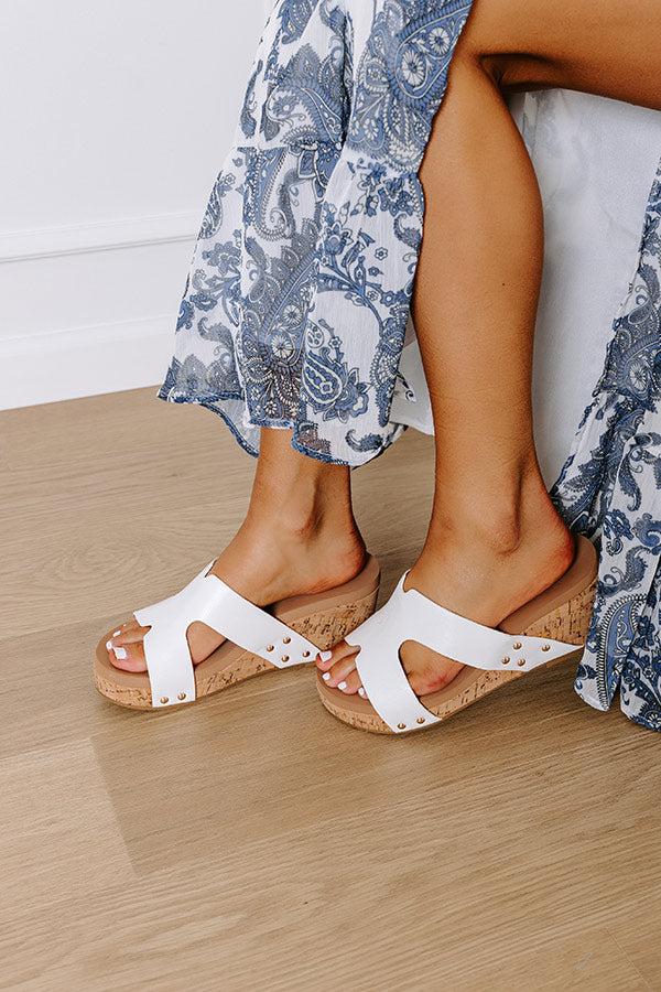 Impressions The Valentina Faux Leather Wedge in White