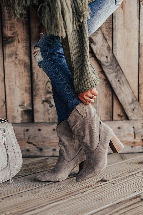Impressions The Valley Faux Suede Ankle Bootie In Grey