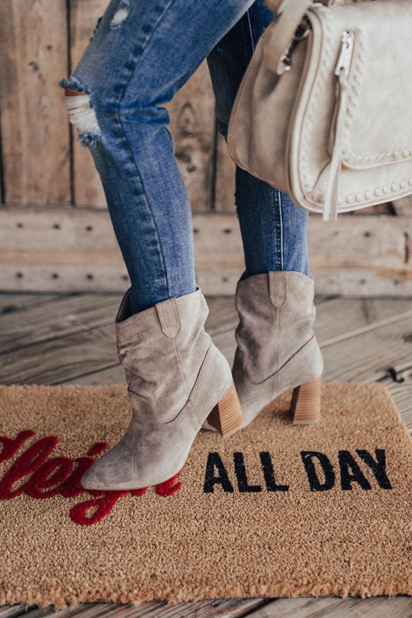 Impressions The Valley Faux Suede Ankle Bootie In Grey