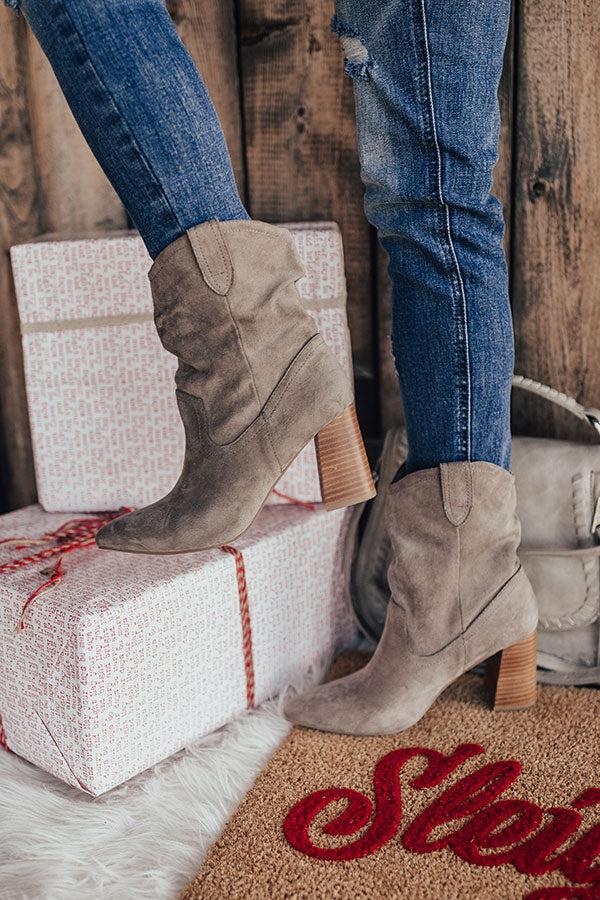 Impressions The Valley Faux Suede Ankle Bootie In Grey