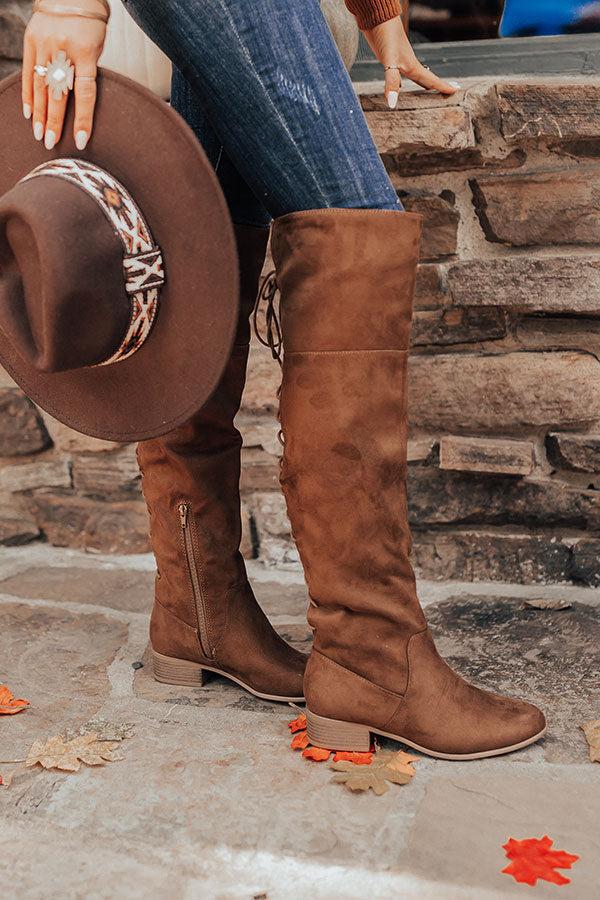 Impressions The Victoria Faux Suede Thigh High Boot In Brown