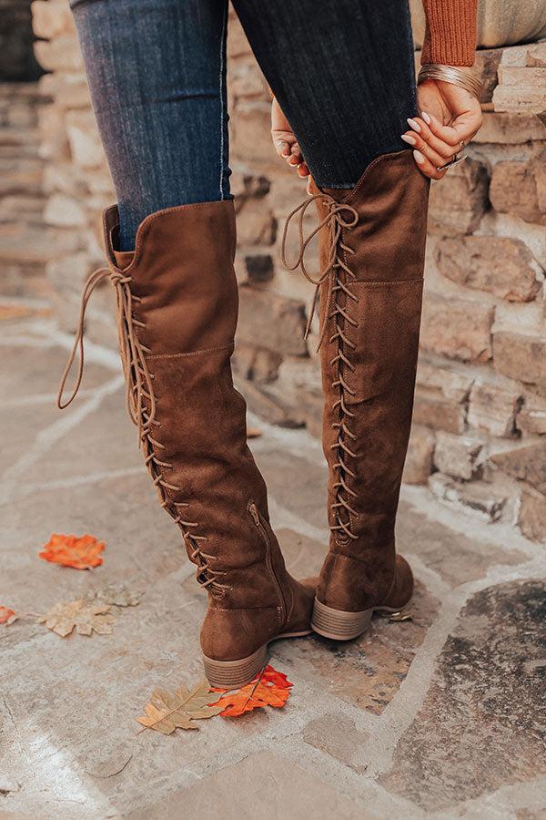 Impressions The Victoria Faux Suede Thigh High Boot In Brown