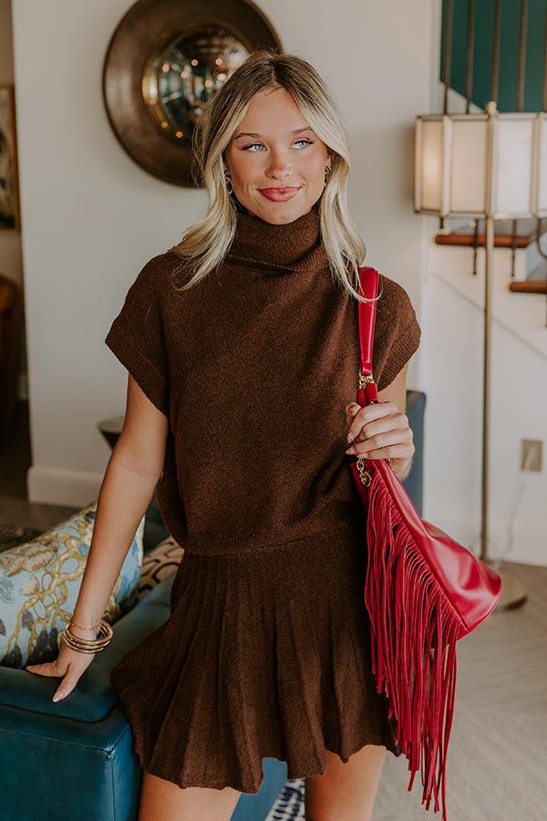 Impressions The Vineyard Affair Knit Top In Chocolate