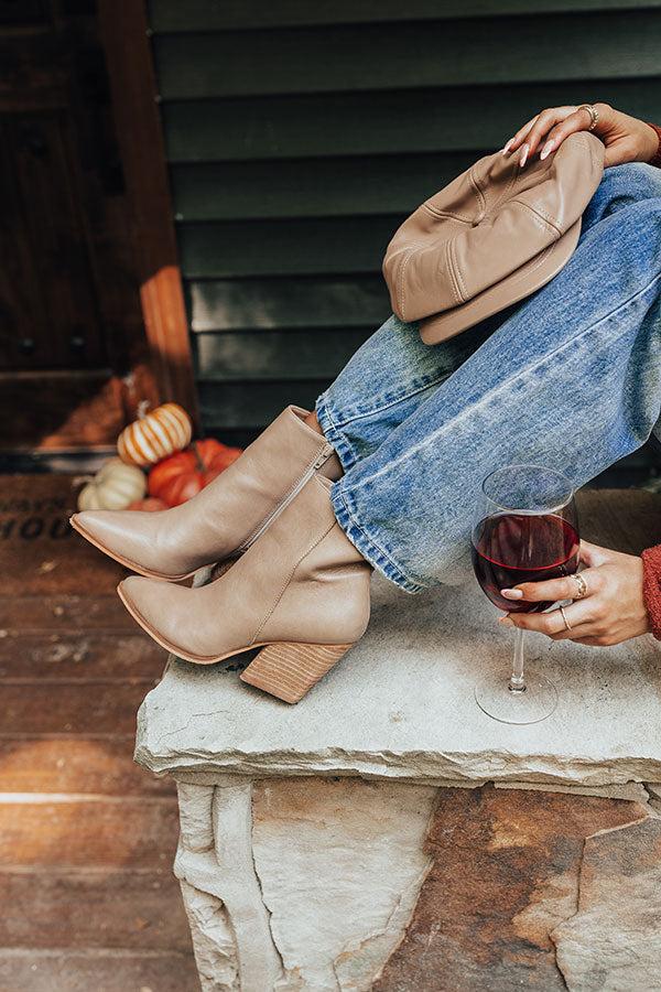 Impressions The Vinny Faux Leather Bootie In Warm Taupe