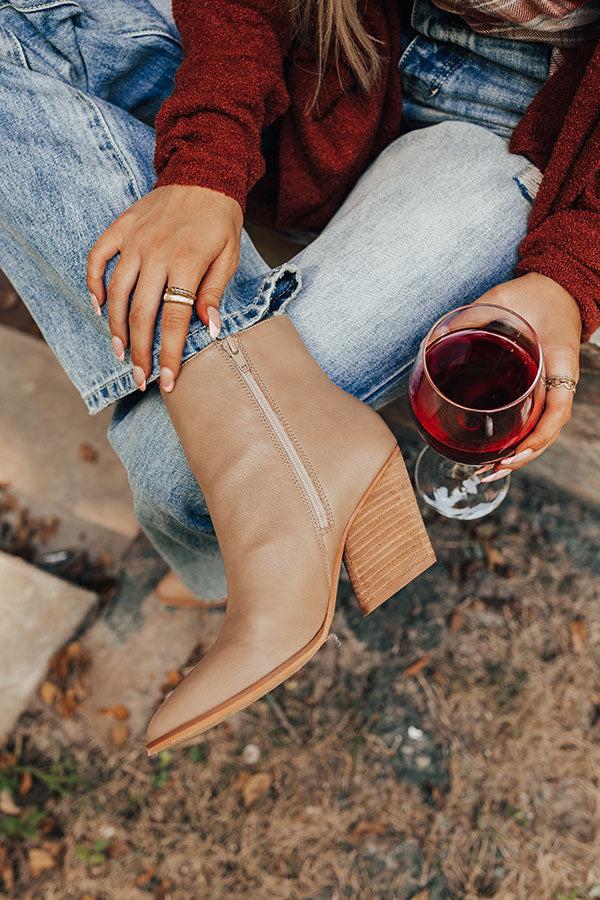Impressions The Vinny Faux Leather Bootie In Warm Taupe