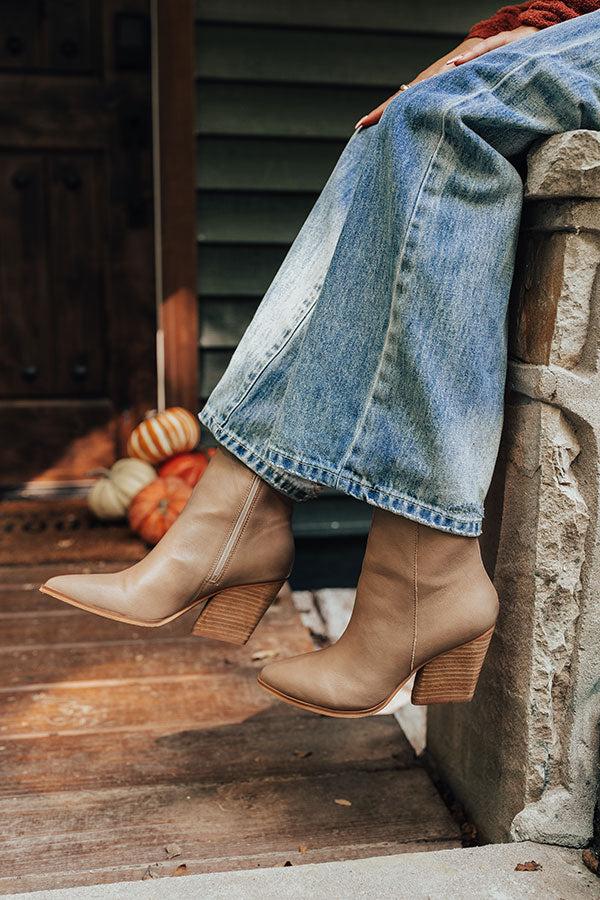 Impressions The Vinny Faux Leather Bootie In Warm Taupe