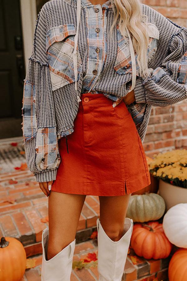 Impressions The Willow High Waist Skort In Dark Pumpkin