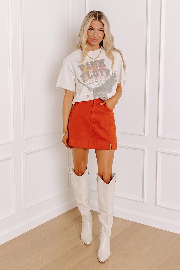 Impressions The Willow High Waist Skort In Dark Pumpkin
