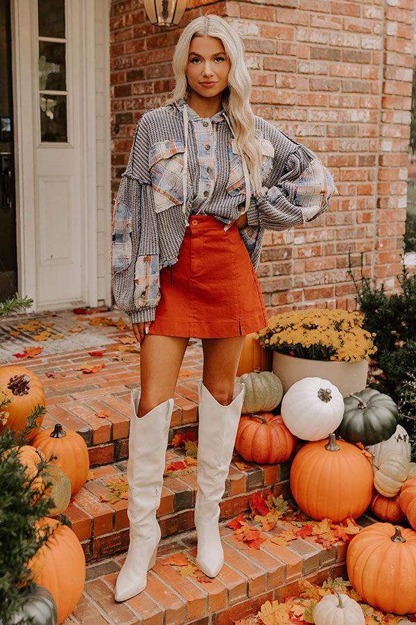 Impressions The Willow High Waist Skort in Dark Pumpkin