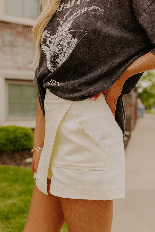 Impressions The Zailey High Waist Skort In French Vanilla