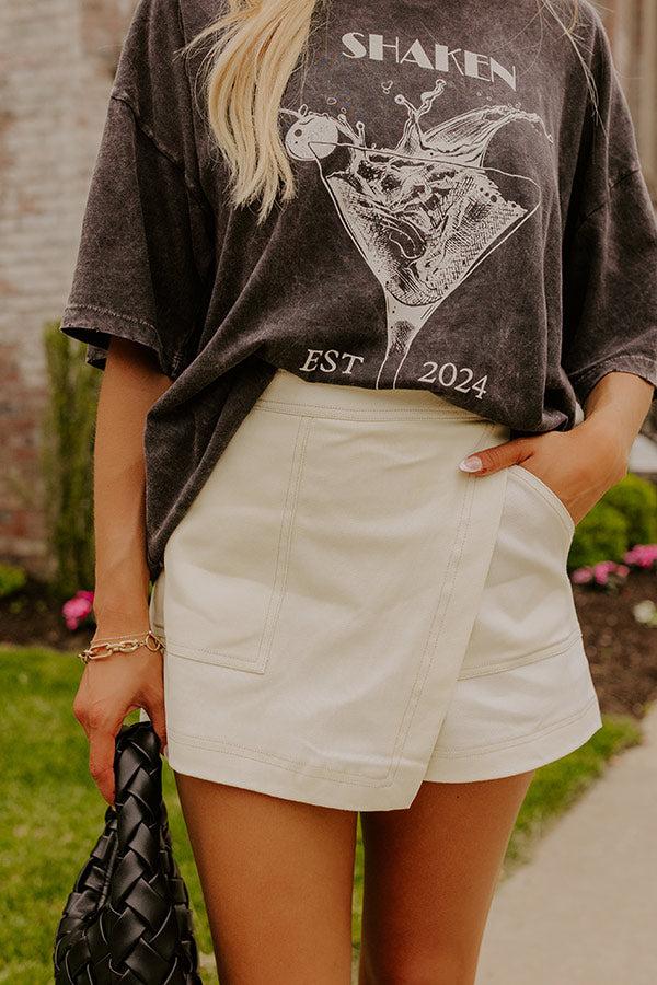 Impressions The Zailey High Waist Skort In French Vanilla