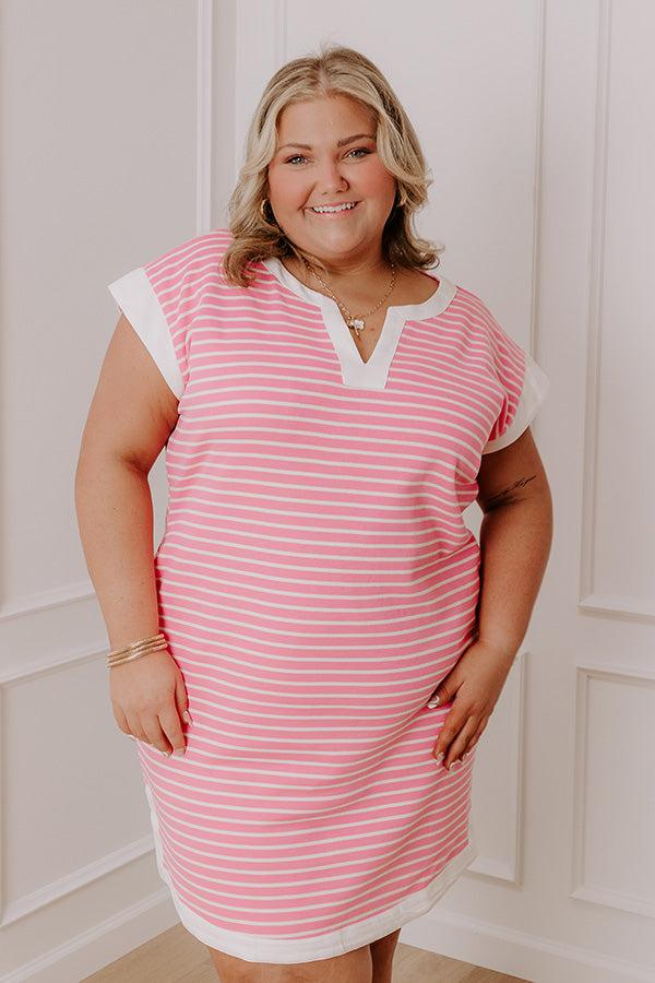 Impressions Think Happy Thoughts Stripe Mini Dress Curves
