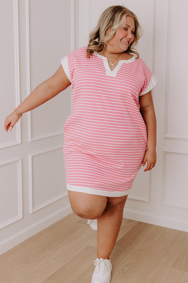 Impressions Think Happy Thoughts Stripe Mini Dress Curves