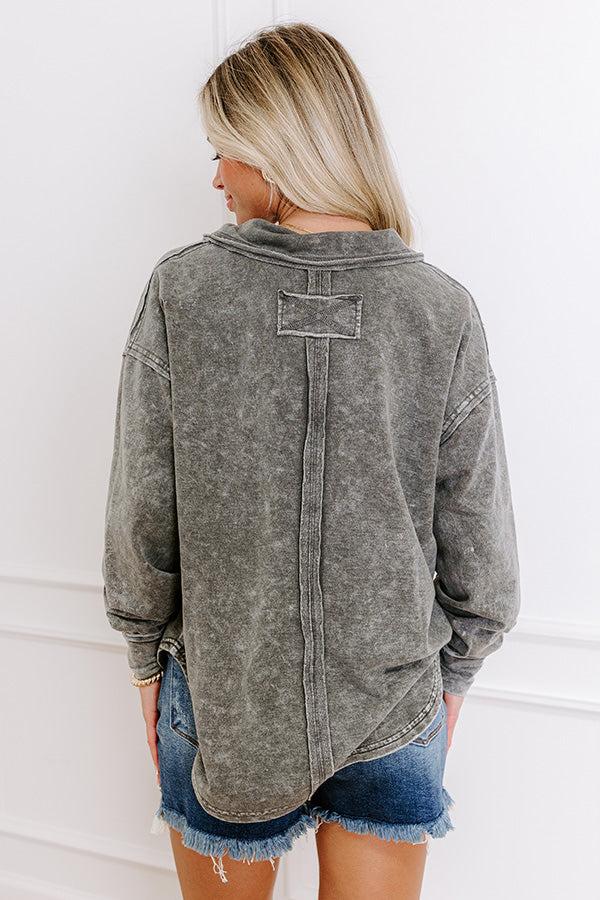 Impressions Timeless Classic Mineral Wash Tee In Charcoal