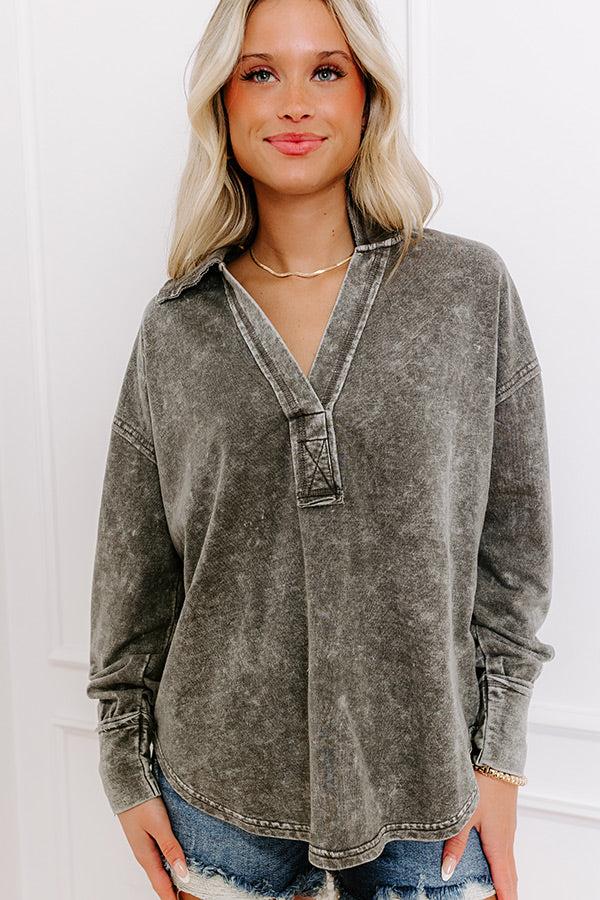 Impressions Timeless Classic Mineral Wash Tee In Charcoal