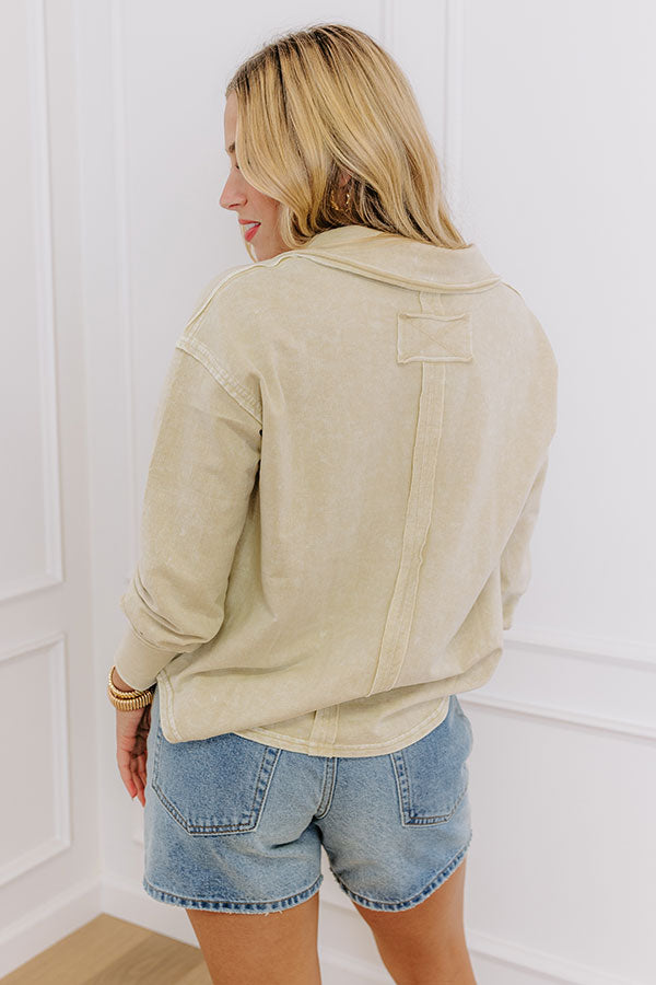 Impressions Timeless Classic Mineral Wash Tee In Light Beige