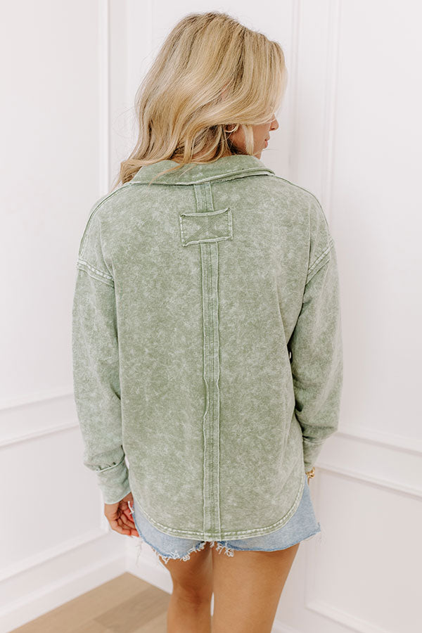 Impressions Timeless Classic Mineral Wash Tee In Sage