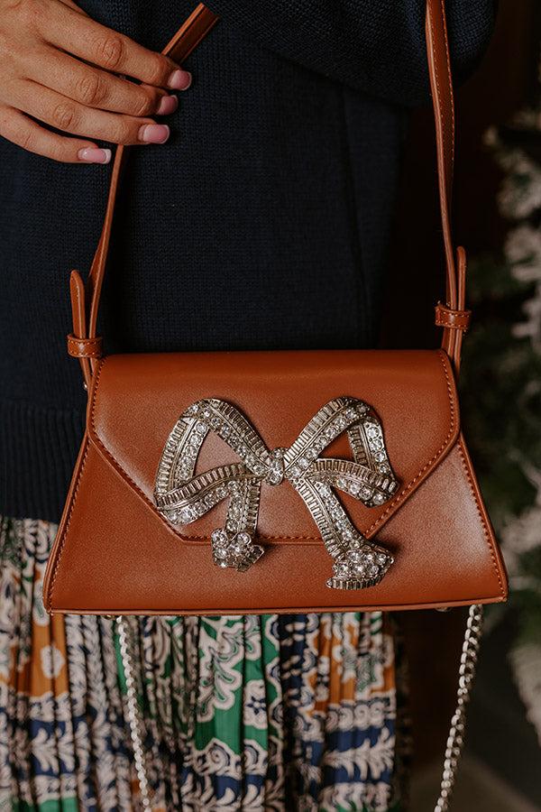 Impressions Total Crush Faux Leather Purse In Camel