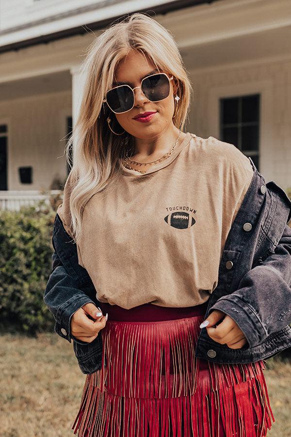 Impressions Touchdown Vintage Graphic Tee In Brown Curves