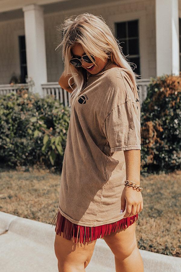 Impressions Touchdown Vintage Graphic Tee In Brown Curves