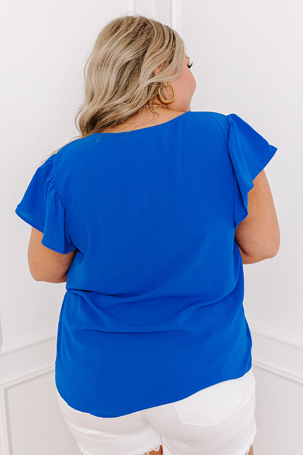 Impressions Touring San Fran Shift Top In Royal Blue Curves