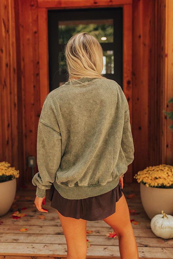 Impressions Trailside Cutie Vintage Wash Sweatshirt In Green