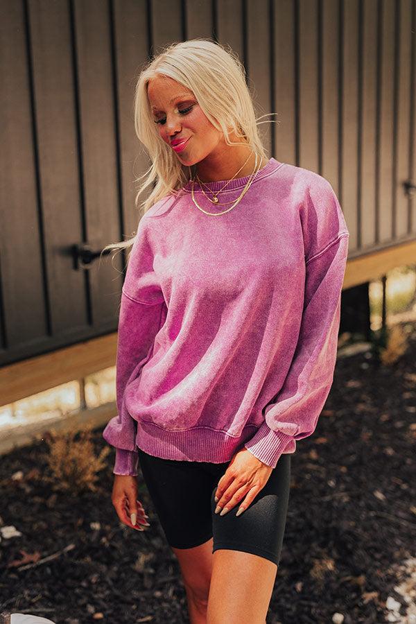 Impressions Trailside Cutie Vintage Wash Sweatshirt In Orchid