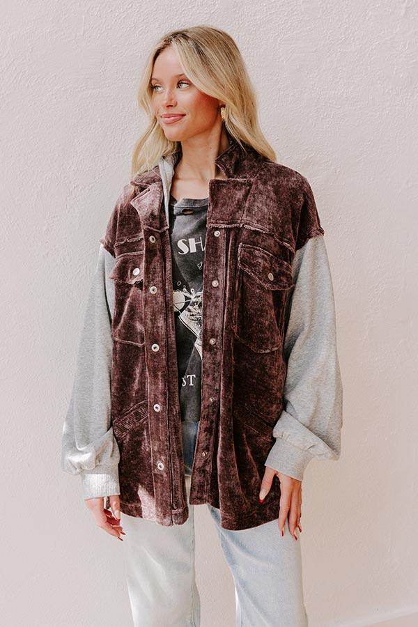 Impressions Trailside Talks Chenille Sweater in Dark Purple